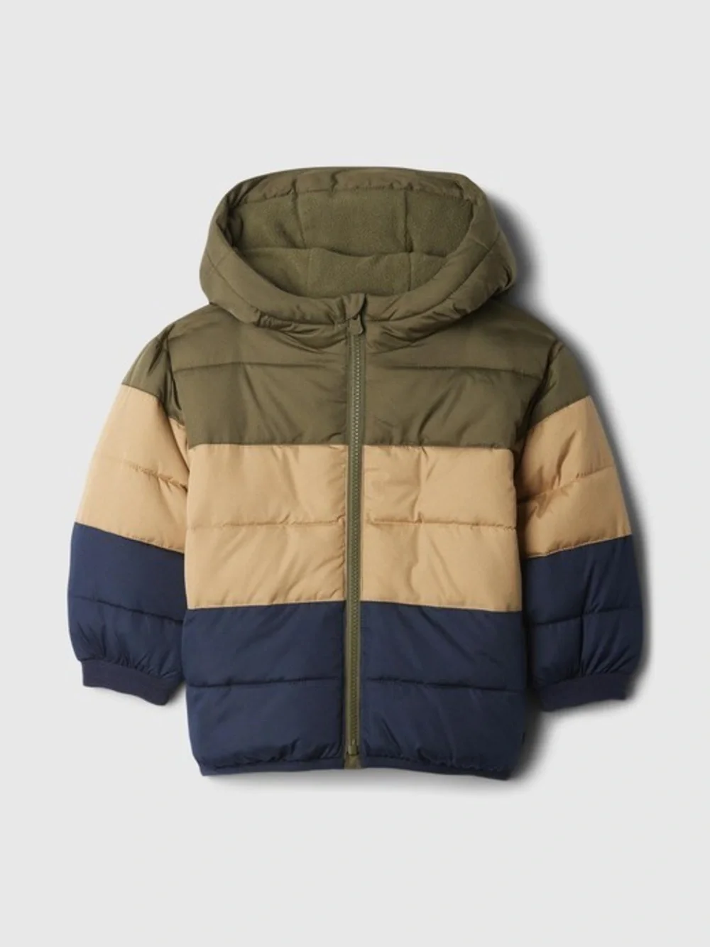 Baby Gap Quilted Warm Puffer Jacket Hooded Tri-Color Fleece Lined 5 Year